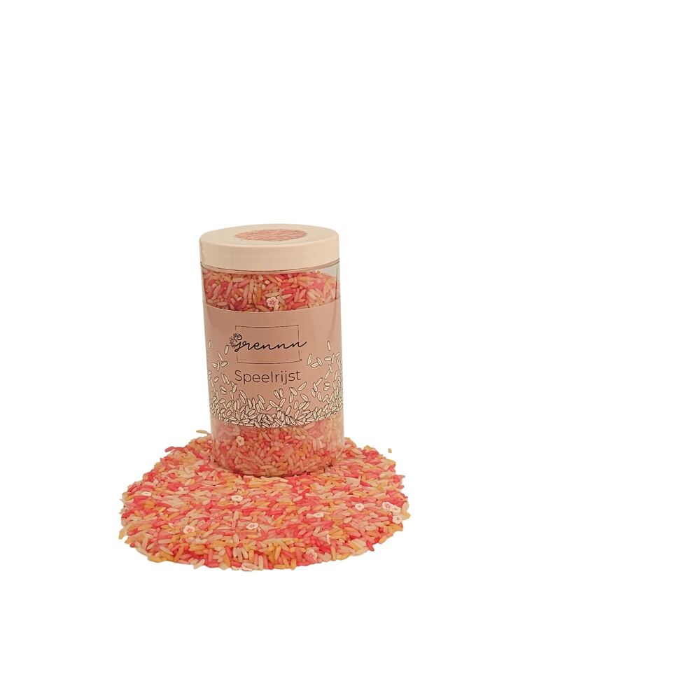Grennn speelrijst - Pink flower mix - 750g