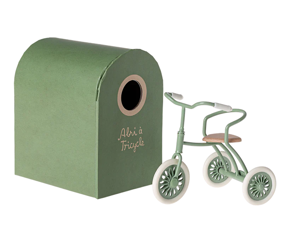 Maileg driewieler met garage - Groen