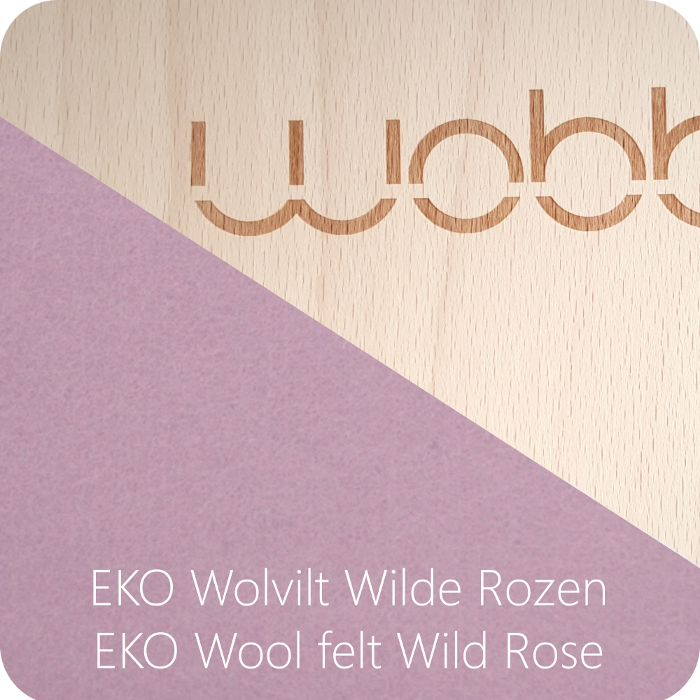 Wobbel Original blank gelakt - met vilt - wild rose