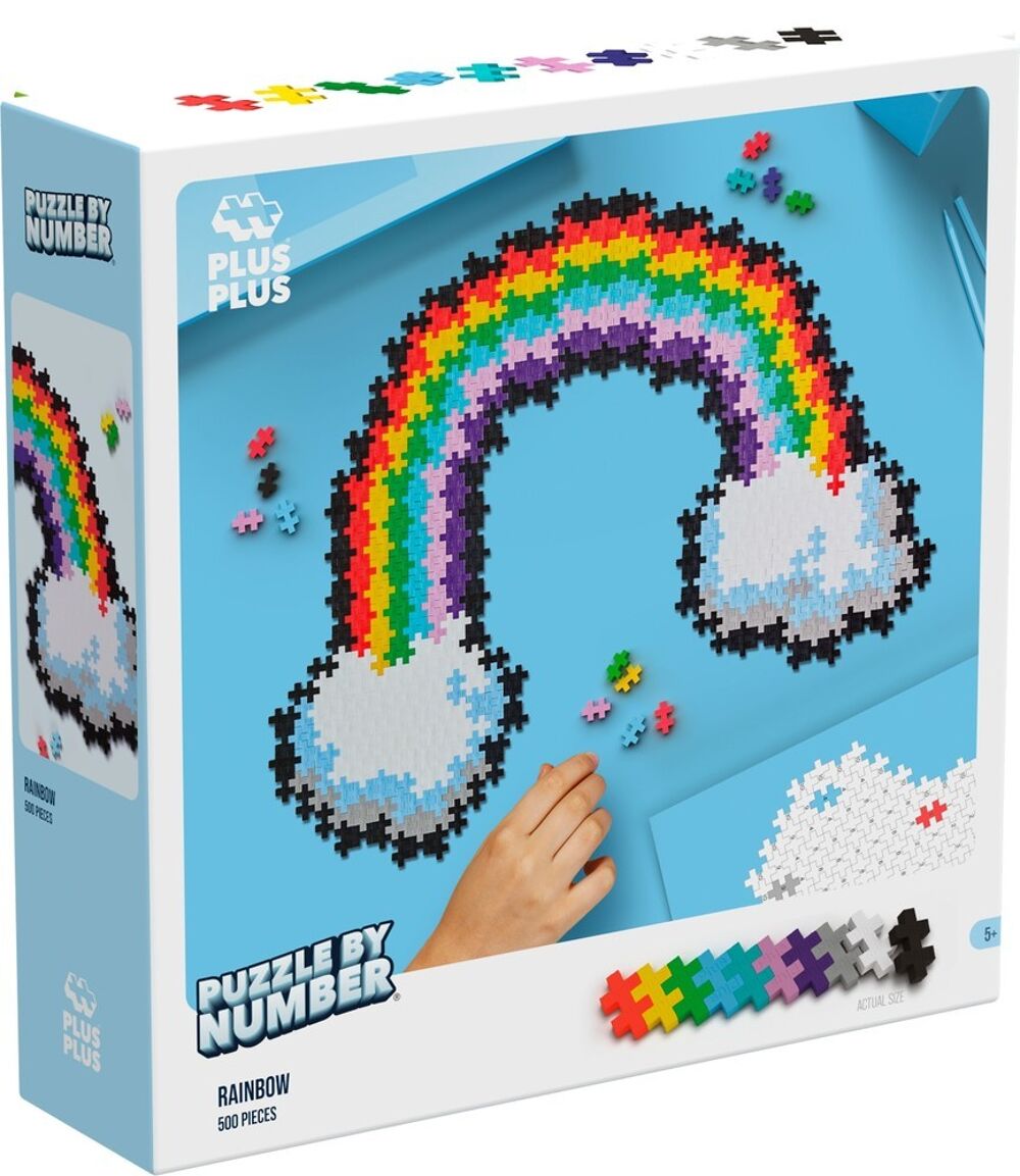 Puzzle by number Plus-Plus regenboog (500st)