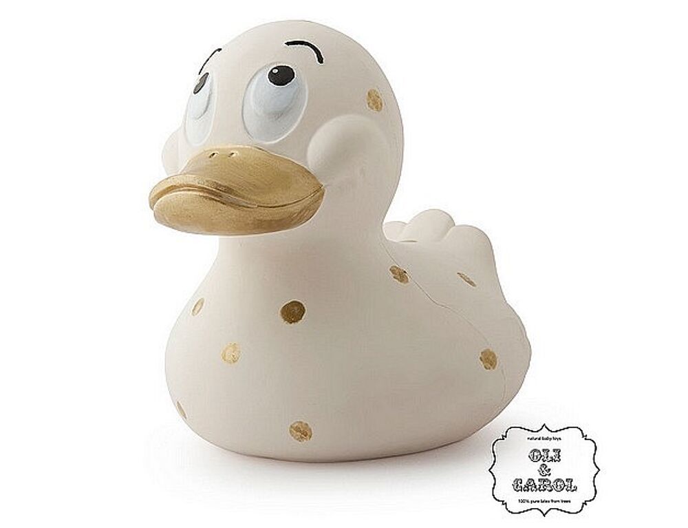 Badeendje - Wit met gouden stippen