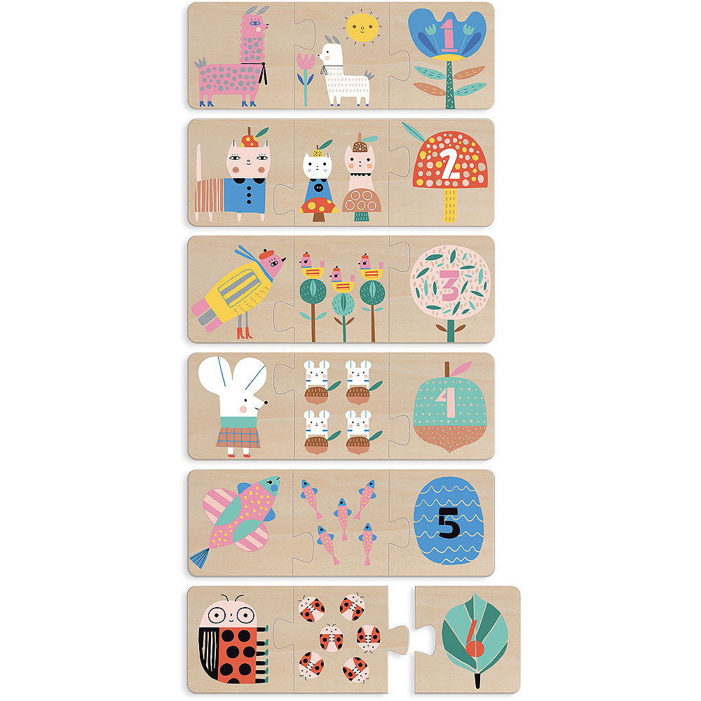 Houten Puzzel Trio 6 stuks