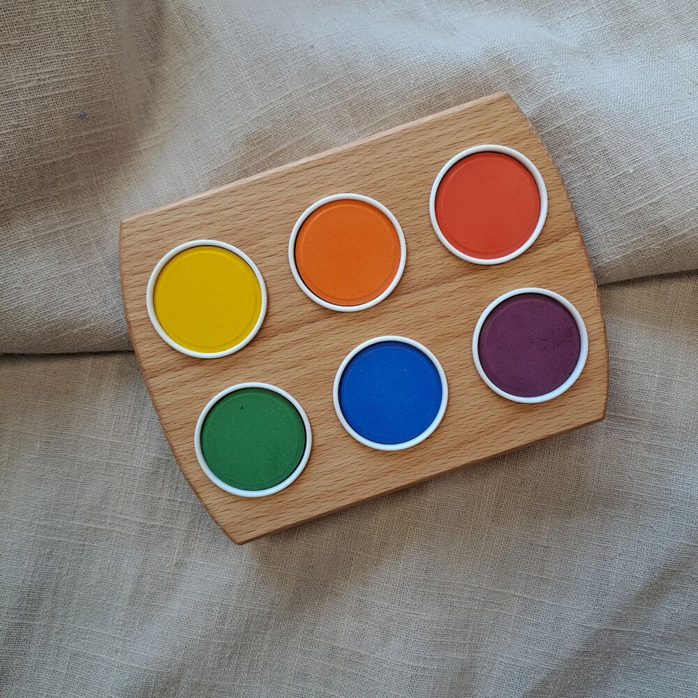 Grennn Waterverf houder 6 kleuren - Regenboog