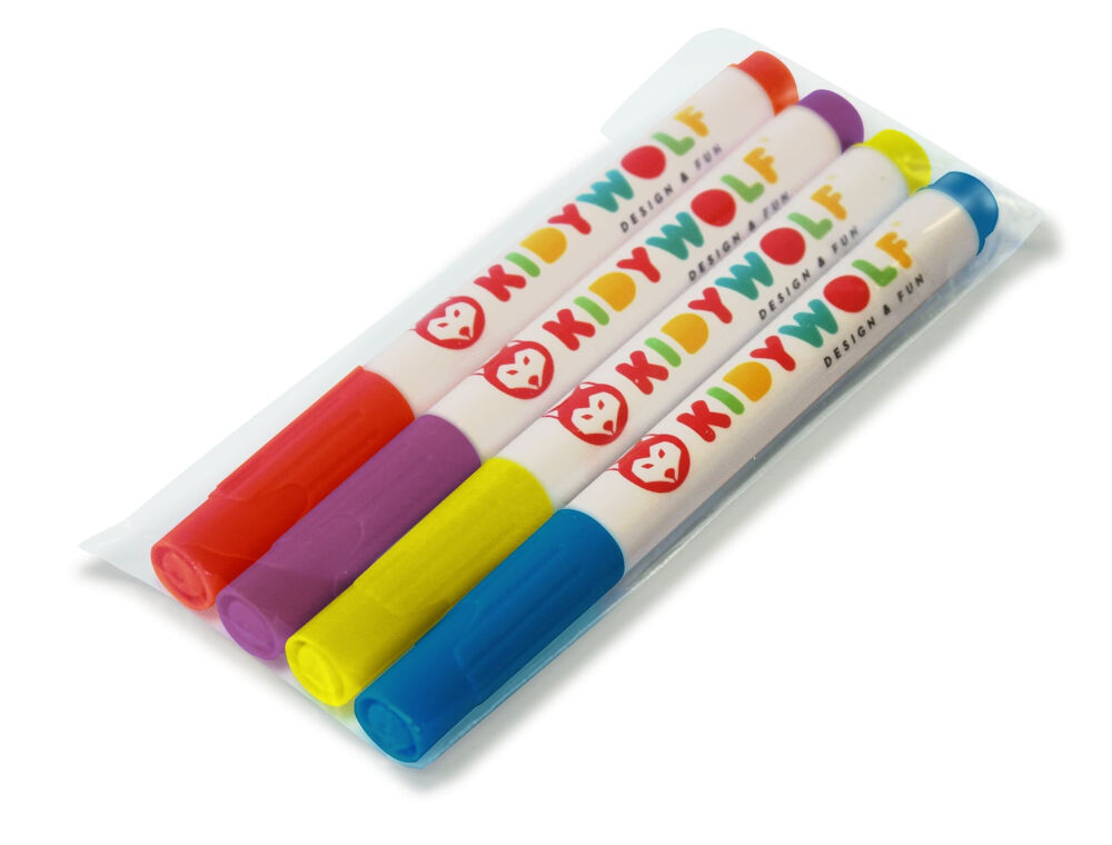 KIDYMARKERS - Fluorescerende markers - Paars / Geel / Rood / Blauw