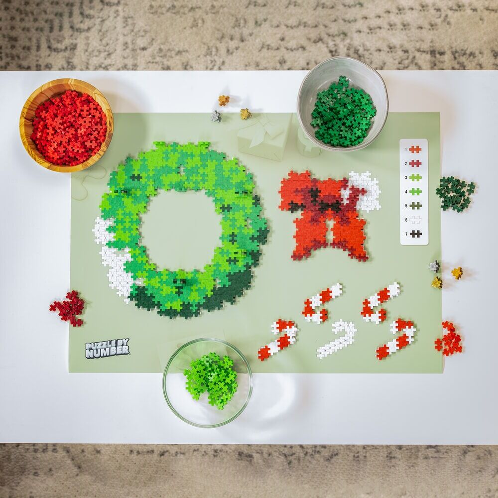 Puzzle by number Plus-Plus - Kerstkrans (500st)