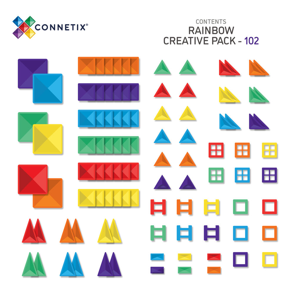 CONNETIX Rainbow Creative Pack - 102 stuks