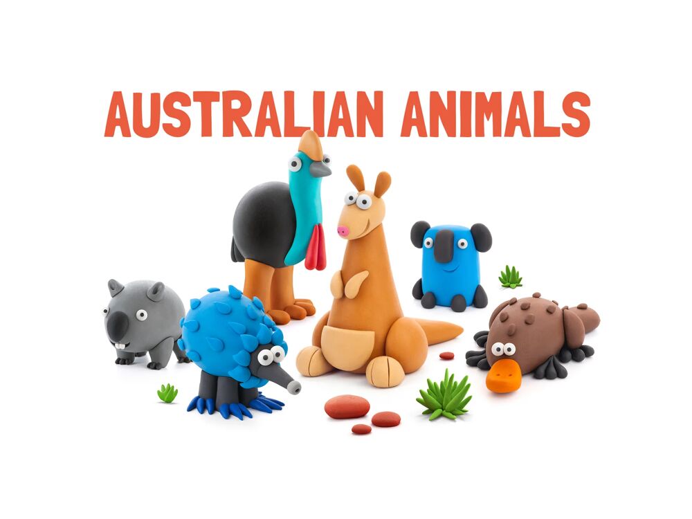 Boetseerklei Australische dieren - 6 figuren