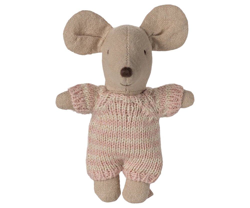 Babymuis in wiegje - Roze