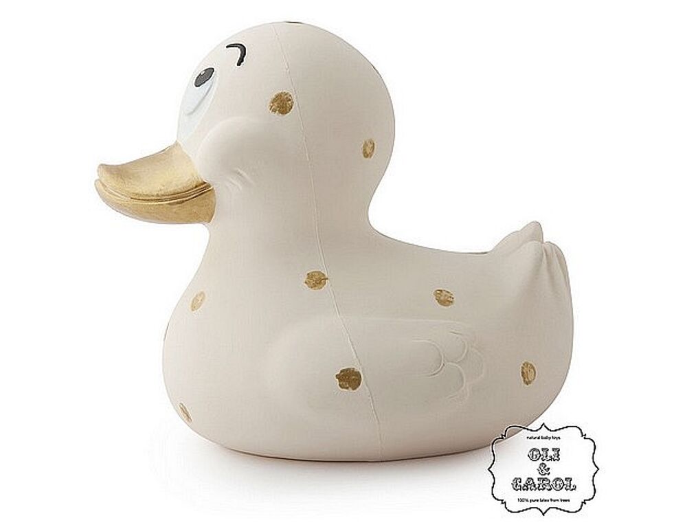 Badeendje - Wit met gouden stippen