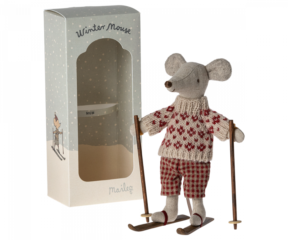 Maileg Winter muis met ski's - Moeder