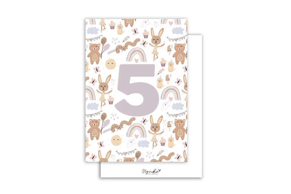 Kaart - 5 jaar - meisje