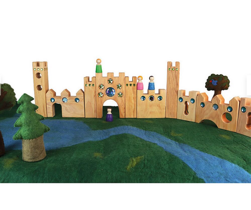 Bauspiel houten sprookjeskasteel (10 stuks)