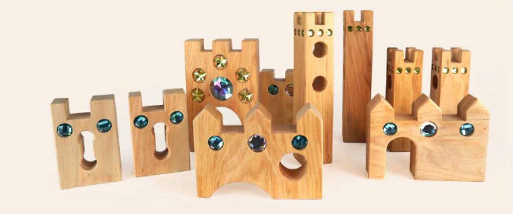 Bauspiel houten sprookjeskasteel (10 stuks)