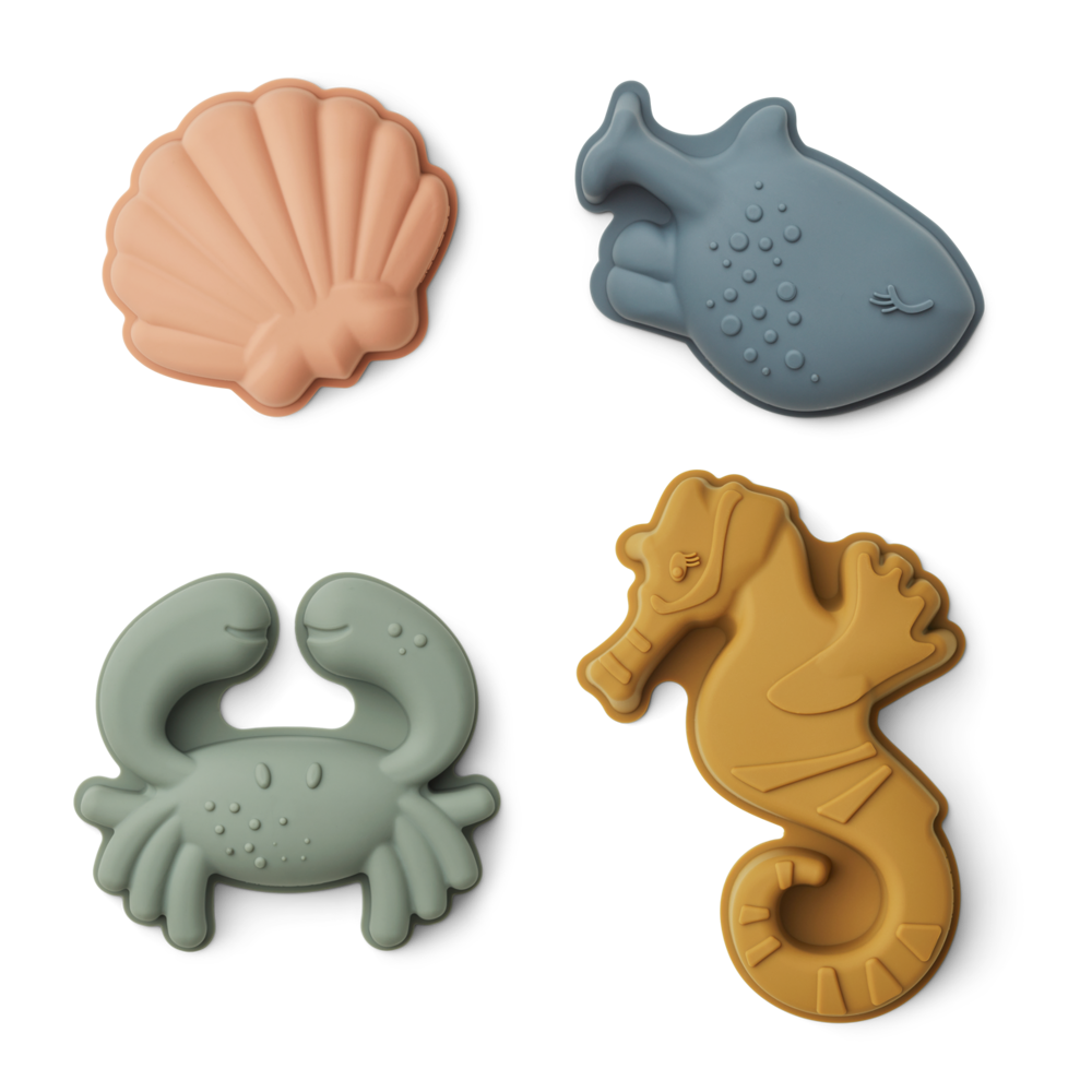 LIEWOOD Gill zandvormset (4 stuks) - Sea creature / Sandy