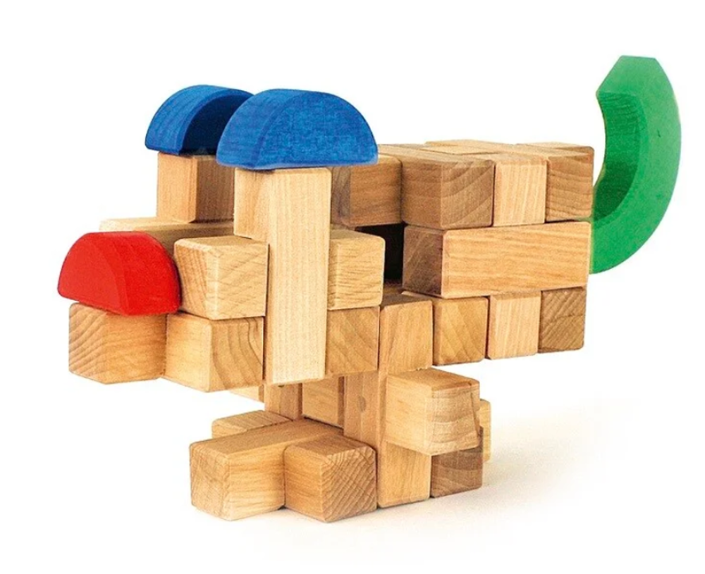 Bauspiel PLUS Blokken Naturel - Set van 12
