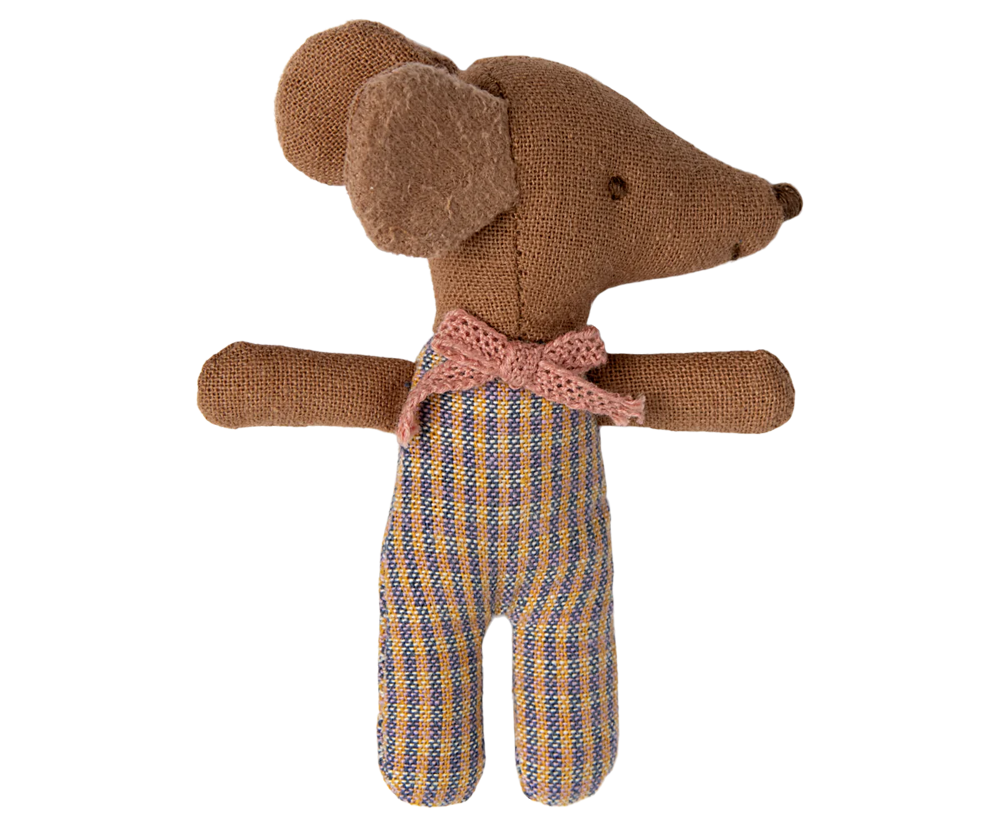 Maileg baby muis slaap/wakker in luciferdoosje - roze