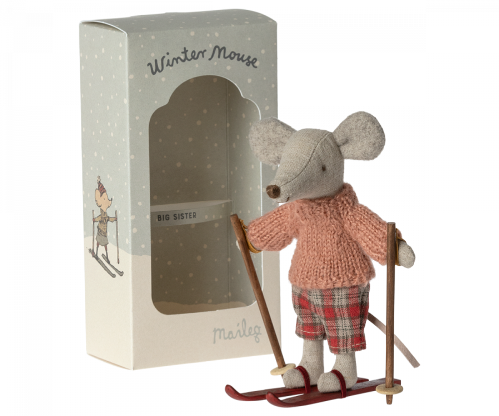 Maileg Winter muis met ski's - Grote zus